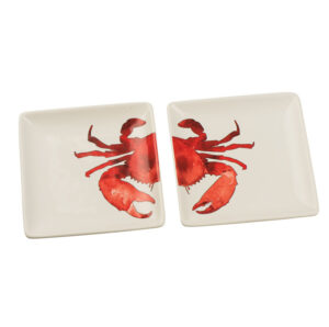 set de 2 assiettes carrées crabe (r12767))