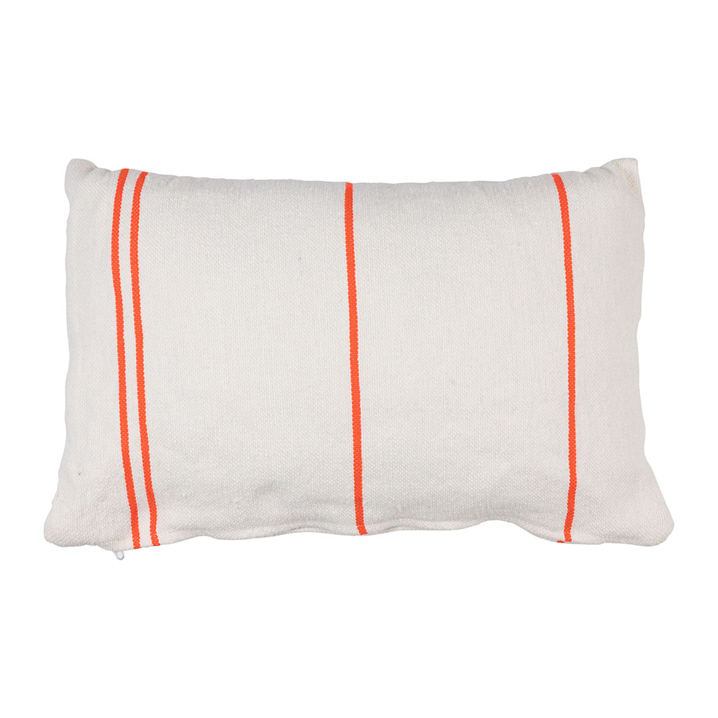 coussin blanc ray orange (r18410)