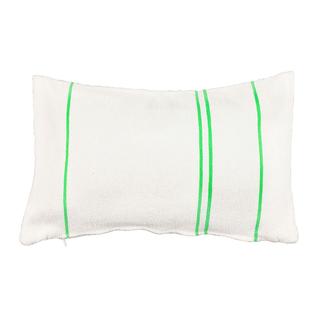 coussin blanc ray vert (r18412)