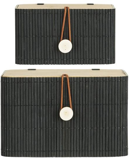 Set de 2 boites bambou noir (r17551)