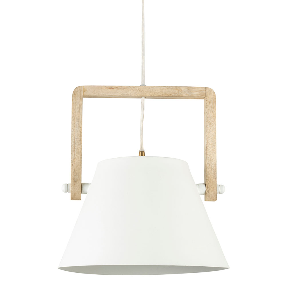 suspension blanche bois et mtal  (r15974)