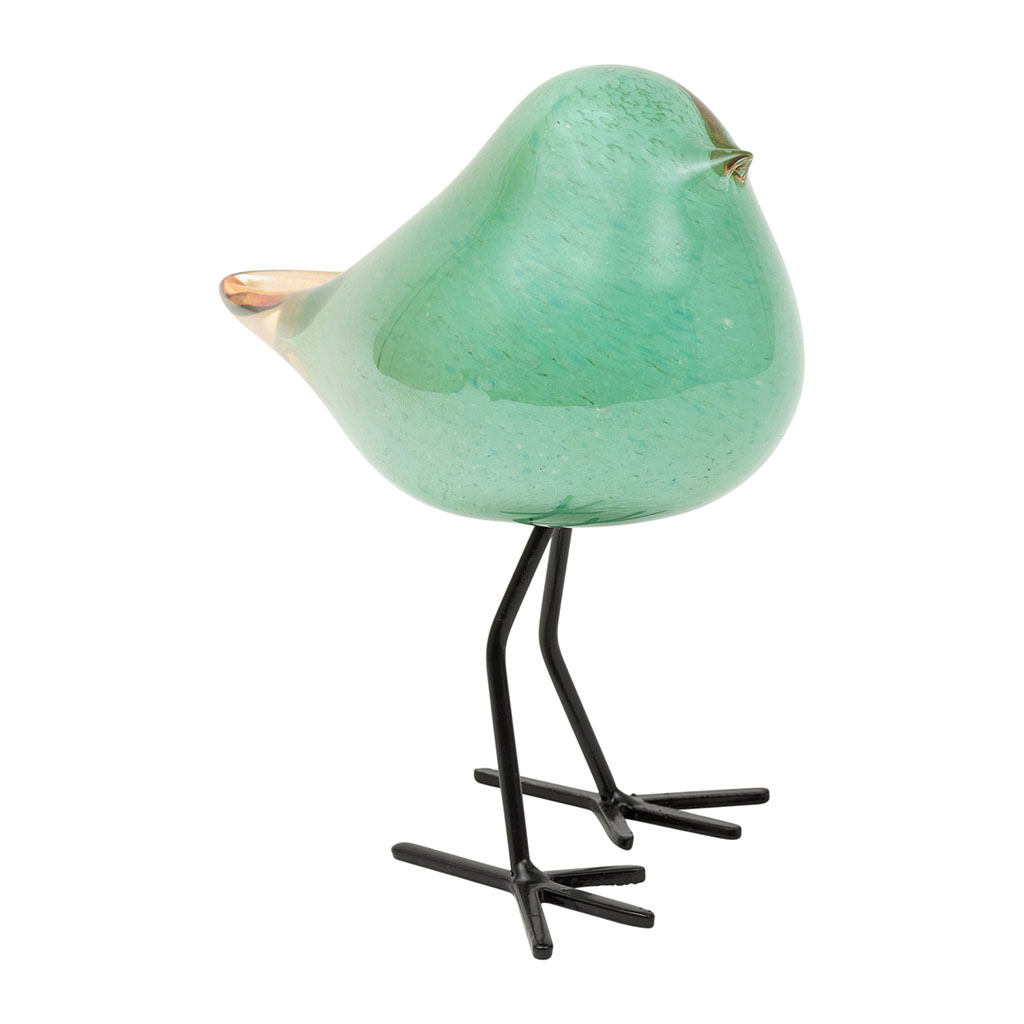 oiseau en verre sur pieds (r15935)